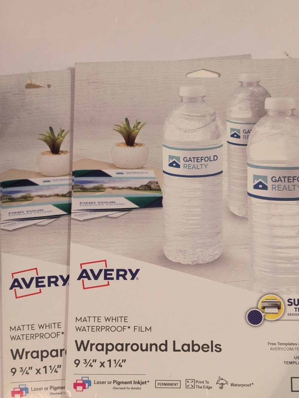 Avery Matte White Waterproof Wraparound Labels 2 Pack 9 3/4 X 1 1/4